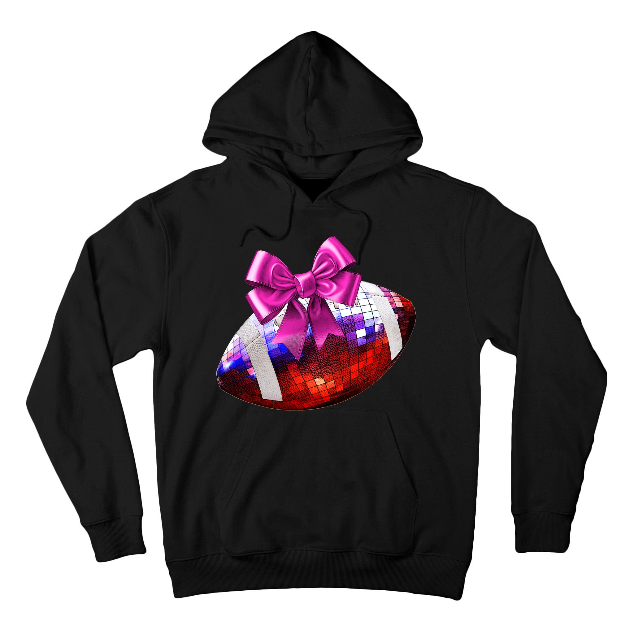Cute Disco Ball Football Coquette Ribbon Style Tall Hoodie