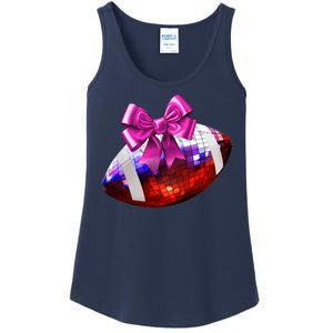 Cute Disco Ball Football Coquette Ribbon Style Ladies Essential Tank