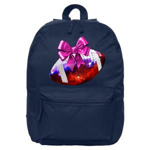 Cute Disco Ball Football Coquette Ribbon Style 16 in Basic Backpack