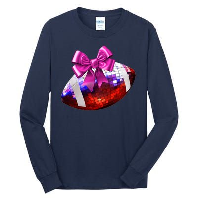 Cute Disco Ball Football Coquette Ribbon Style Tall Long Sleeve T-Shirt