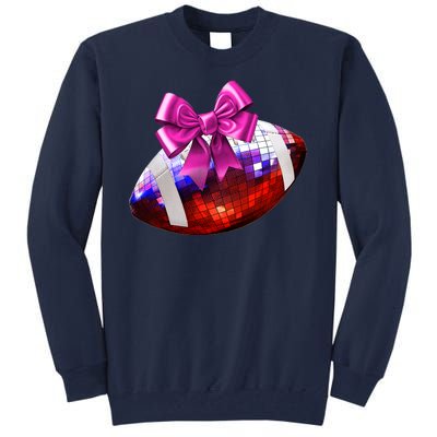 Cute Disco Ball Football Coquette Ribbon Style Tall Sweatshirt