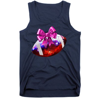 Cute Disco Ball Football Coquette Ribbon Style Tank Top