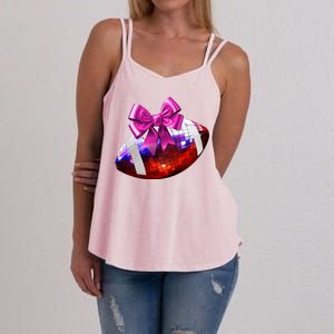 Cute Disco Ball Football Coquette Ribbon Style Women's Strappy Tank