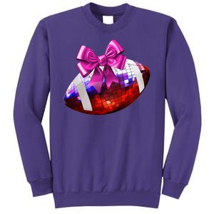 Cute Disco Ball Football Coquette Ribbon Style Sweatshirt