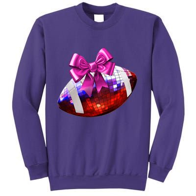Cute Disco Ball Football Coquette Ribbon Style Sweatshirt