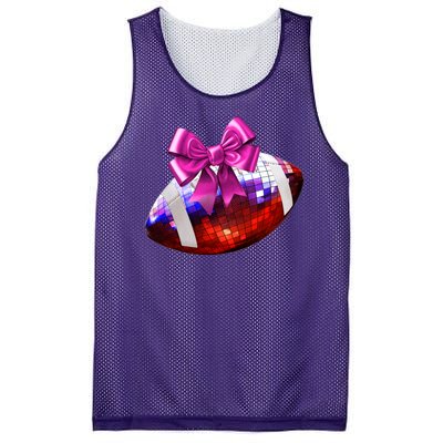 Cute Disco Ball Football Coquette Ribbon Style Mesh Reversible Basketball Jersey Tank