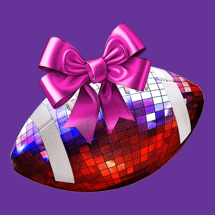 Cute Disco Ball Football Coquette Ribbon Style Tie-Dye T-Shirt