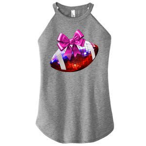 Cute Disco Ball Football Coquette Ribbon Style Women's Perfect Tri Rocker Tank