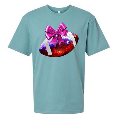 Cute Disco Ball Football Coquette Ribbon Style Sueded Cloud Jersey T-Shirt