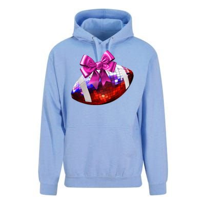 Cute Disco Ball Football Coquette Ribbon Style Unisex Surf Hoodie