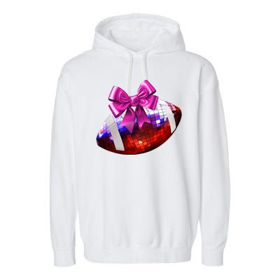 Cute Disco Ball Football Coquette Ribbon Style Garment-Dyed Fleece Hoodie