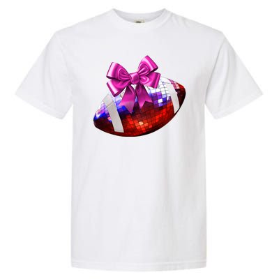 Cute Disco Ball Football Coquette Ribbon Style Garment-Dyed Heavyweight T-Shirt