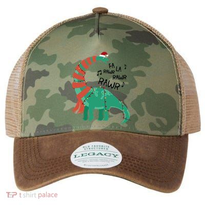 Christmas Dinosaur Brontosaurus Singing Fa Ra Rawr Xmas Gift Legacy Tie Dye Trucker Hat