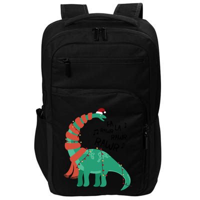 Christmas Dinosaur Brontosaurus Singing Fa Ra Rawr Xmas Gift Impact Tech Backpack