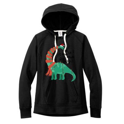 Christmas Dinosaur Brontosaurus Singing Fa Ra Rawr Xmas Gift Women's Fleece Hoodie