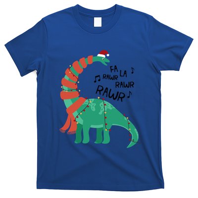 Christmas Dinosaur Brontosaurus Singing Fa Ra Rawr Xmas Gift T-Shirt