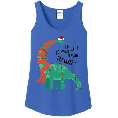 Christmas Dinosaur Brontosaurus Singing Fa Ra Rawr Xmas Gift Ladies Essential Tank