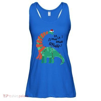 Christmas Dinosaur Brontosaurus Singing Fa Ra Rawr Xmas Gift Ladies Essential Flowy Tank
