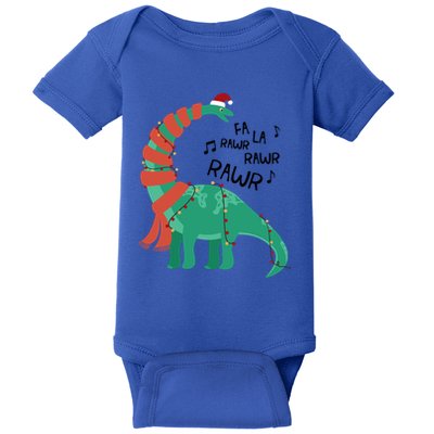Christmas Dinosaur Brontosaurus Singing Fa Ra Rawr Xmas Gift Baby Bodysuit