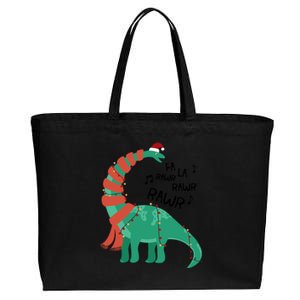 Christmas Dinosaur Brontosaurus Singing Fa Ra Rawr Xmas Gift Cotton Canvas Jumbo Tote