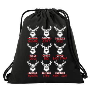 Christmas Deer Bow Hunting Santa Hunter Drawstring Bag