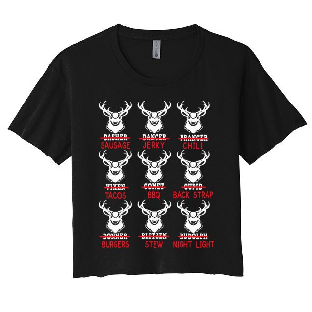 Christmas Deer Bow Hunting Santa Hunter Crop Top