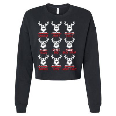 Christmas Deer Bow Hunting Santa Hunter Cropped Pullover Crew