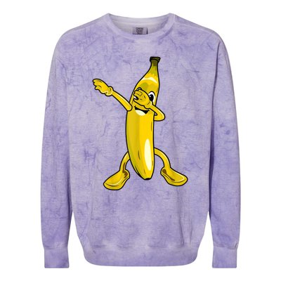 Cool Dab Banana Is Dabbing | Cute Dab Fruit Lover Colorblast Crewneck Sweatshirt