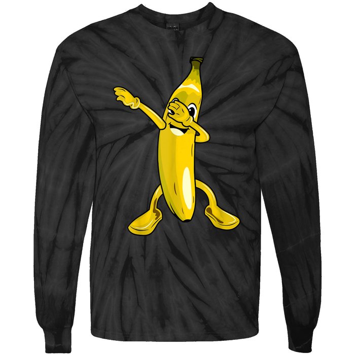 Cool Dab Banana Is Dabbing | Cute Dab Fruit Lover Tie-Dye Long Sleeve Shirt