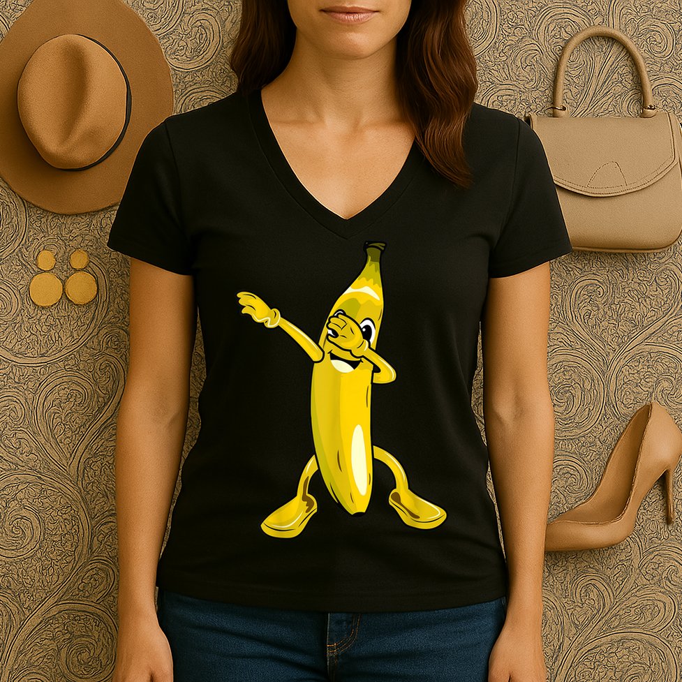 Cool Dab Banana Is Dabbing | Cute Dab Fruit Lover Women's V-Neck T-Shirt