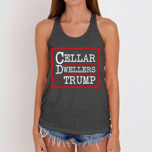 Cellar Dwellers Basement Dwellers For Trump For President Women's Knotted Racerback Tank