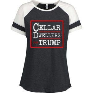 Cellar Dwellers Basement Dwellers For Trump For President Enza Ladies Jersey Colorblock Tee