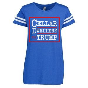 Cellar Dwellers Basement Dwellers For Trump For President Enza Ladies Jersey Football T-Shirt