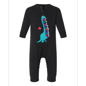 Cute Dinosaur Book Reading Infant Fleece One Piece