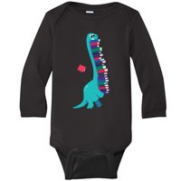 Cute Dinosaur Book Reading Baby Long Sleeve Bodysuit