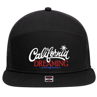 California Dreaming Beaches Surf Vacation 7 Panel Mesh Trucker Snapback Hat
