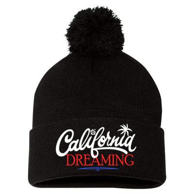 California Dreaming Beaches Surf Vacation Pom Pom 12in Knit Beanie