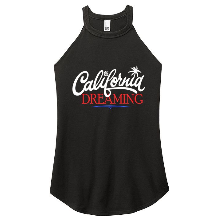 California Dreaming Beaches Surf Vacation Women's Perfect Tri Rocker Tank