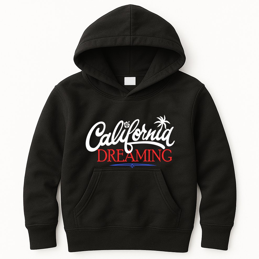 California Dreaming Beaches Surf Vacation Kids Hoodie
