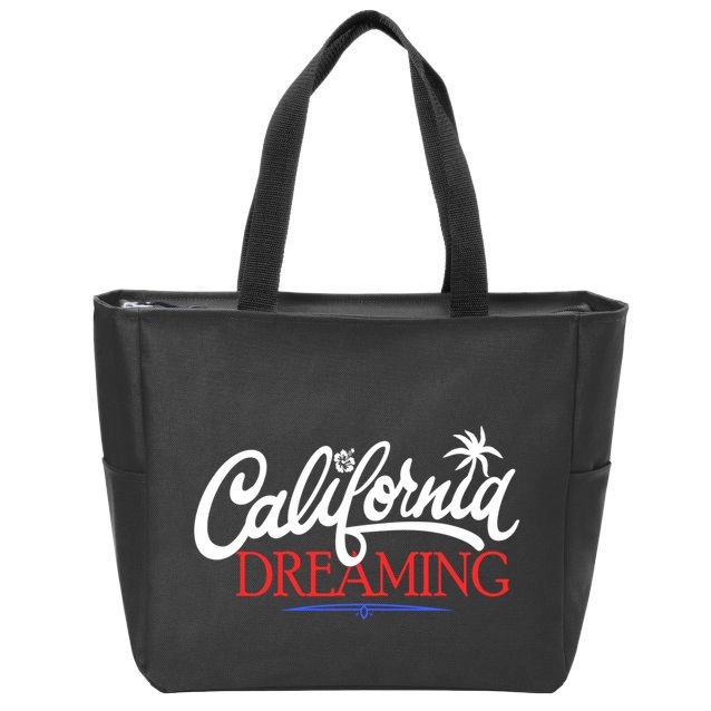 California Dreaming Beaches Surf Vacation Zip Tote Bag