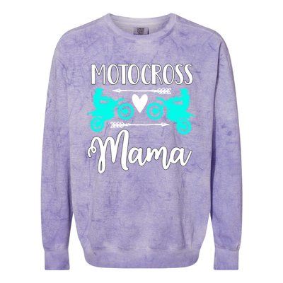 Cute Dirt Bike Motocross Mother Racing Moto Mom Gift Colorblast Crewneck Sweatshirt