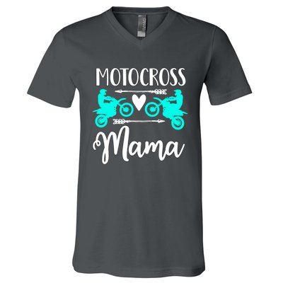 Cute Dirt Bike Motocross Mother Racing Moto Mom Gift V-Neck T-Shirt