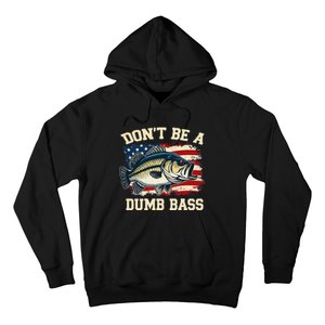 Classic DonT Be A Dumb Bass Funny Fishing Usa Flag Gift Hoodie