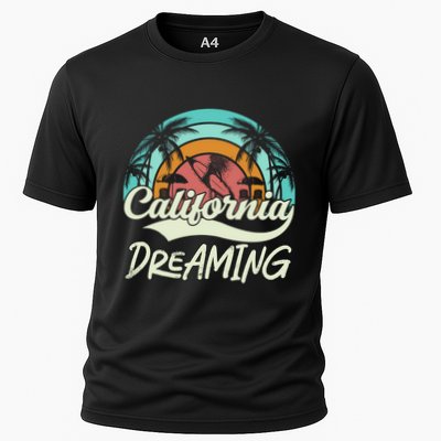 California Dreaming Beach Palm Tree Summer Vacation Surfers Great Gift Performance Shirt