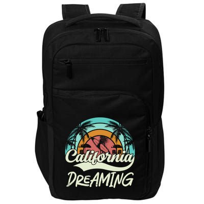 California Dreaming Beach Palm Tree Summer Vacation Surfers Great Gift Impact Tech Backpack
