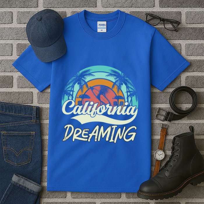 California Dreaming Beach Palm Tree Summer Vacation Surfers Great Gift Tall T-Shirt