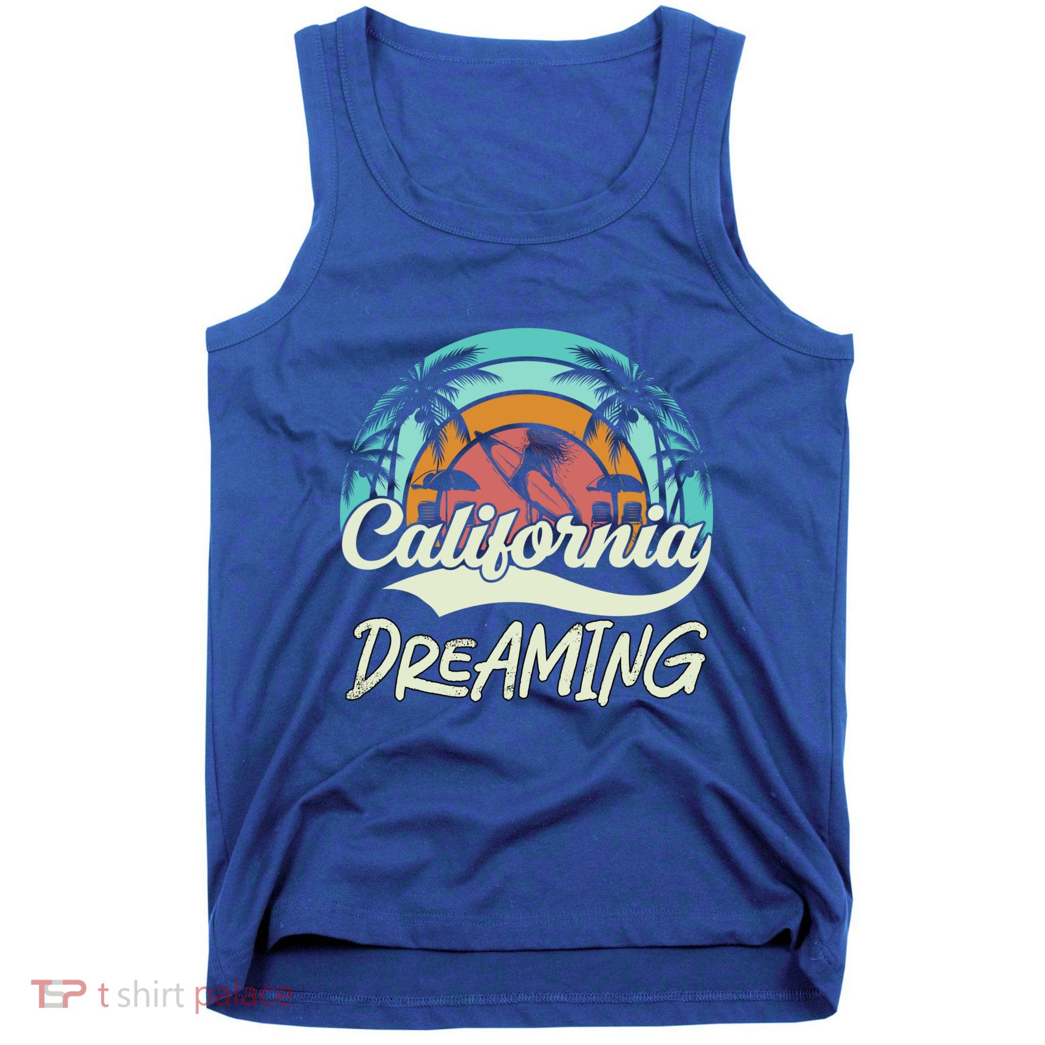 California Dreaming Beach Palm Tree Summer Vacation Surfers Great Gift Tank Top