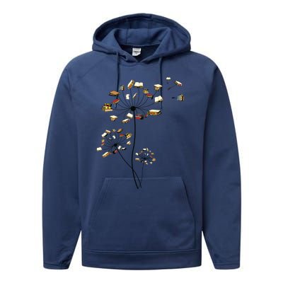 Cute Dandelion Books Flower Fly Reading Fan Club Gift Performance Fleece Hoodie