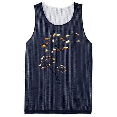 Cute Dandelion Books Flower Fly Reading Fan Club Gift Mesh Reversible Basketball Jersey Tank