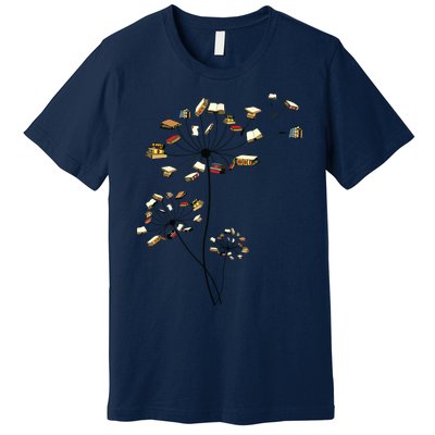 Cute Dandelion Books Flower Fly Reading Fan Club Gift Premium T-Shirt